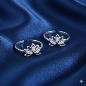925 sterling silver opulent lotus toe rings