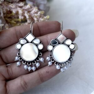 imitation oxidized silver hook earrings 02